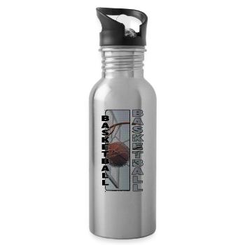 Basketteur Basketteur Basketteur Dunking Sport Player - Gourde avec paille intégrée - argent clair - Droite
