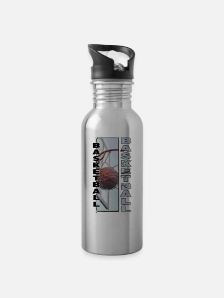 Basketteur Basketteur Basketteur Dunking Sport Player - Gourde avec paille intégrée - argent clair