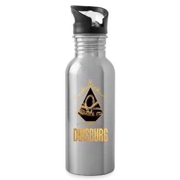 Duisburg Deutschland Stadt Skyline Gold Liebe - Trinkflasche mit integriertem Trinkhalm - Lightsilver - Rechts