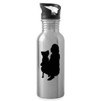 Dog Hund - Trinkflasche mit integriertem Trinkhalm - Lightsilver - Rechts