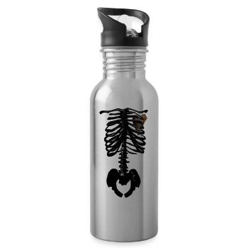 Mysterious Golden Heart - Water bottle with straw - silver - Right