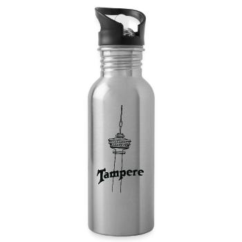 Tampere - Water bottle with straw - silver - Right