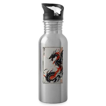 Ancient Dragon - Trinkflasche mit integriertem Trinkhalm - Lightsilver - Rechts