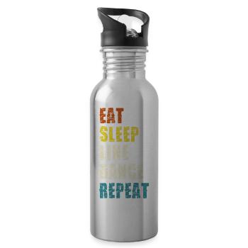 Line Dance Lebensstil Slogan - Trinkflasche mit integriertem Trinkhalm - Lightsilver - Rechts