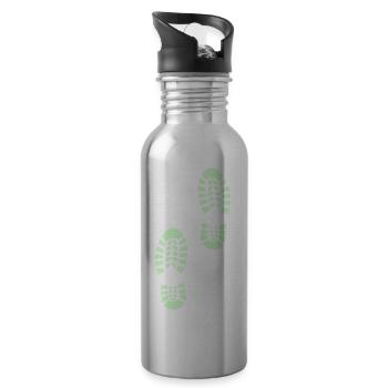 Outdoor footpath - Water bottle with straw - silver - Right