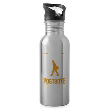 Postbote Zusteller Paketbote Geschenk - Trinkflasche mit integriertem Trinkhalm - Lightsilver - Rechts