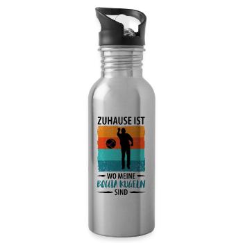 Boule Petanque Boccia Boules - Trinkflasche mit integriertem Trinkhalm - Lightsilver - Rechts