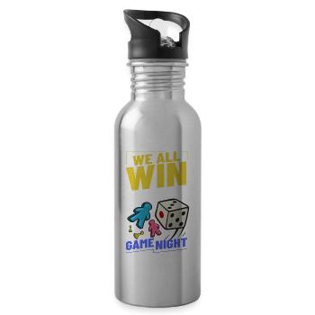 Board Game Board Game Player Family - Water bottle with straw - silver - Right
