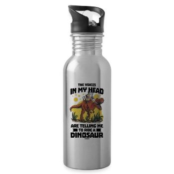 The Voices In My Head Are Telling Me To Ride A Din - Trinkflasche mit integriertem Trinkhalm - Lightsilver - Rechts