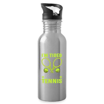 Vous me verrez jouer au tennis des sports amusants - Gourde avec paille intégrée - argent clair - Droite