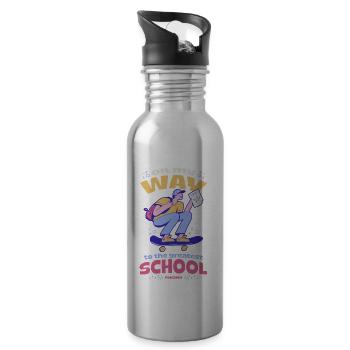 on the way to the best school - Water bottle with straw - silver - Right