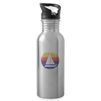 Sailor Sailing Sailboat Funny Dictons Cadeau - Gourde avec paille intégrée - argent clair - Droite