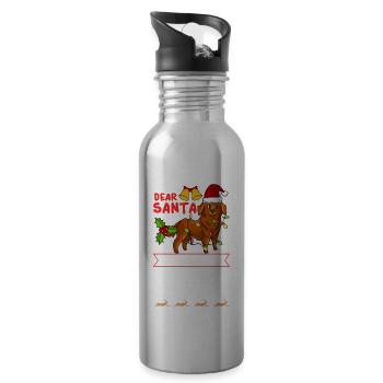 Golden Retriever Hund Welpen Besitzer Weihnachten - Trinkflasche mit integriertem Trinkhalm - Lightsilver - Rechts