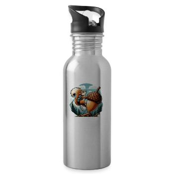 Adventure Squirrel - Water bottle with straw - silver - Right