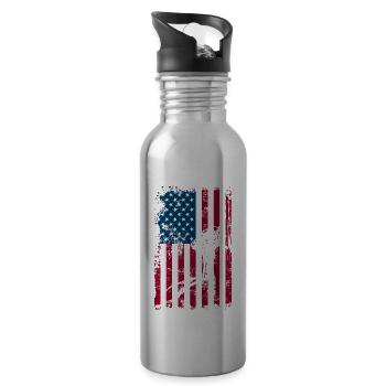 Drapeau Diver USA Plongée sous-marine - Gourde avec paille intégrée - argent clair - Droite