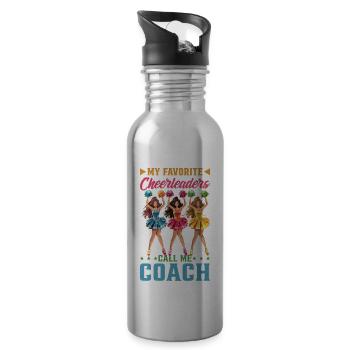 My Favorite Cheerleaders Call Me Coach - Trinkflasche mit integriertem Trinkhalm - Lightsilver - Rechts