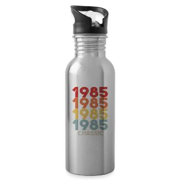 1985 Jubiläum im klassischen Vintage-Stil 1985 - Trinkflasche mit integriertem Trinkhalm - Lightsilver - Rechts