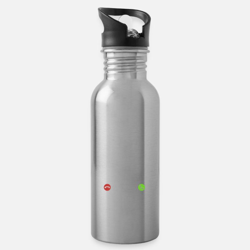 Mein Traktor ruft an - ich muss los - Spruch - Trinkflasche mit integriertem Trinkhalm - Lightsilver
