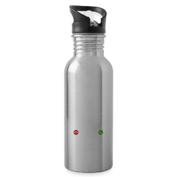 Mein Auto ruft an - ich muss los - Spruch - Trinkflasche mit integriertem Trinkhalm - Lightsilver - Rechts
