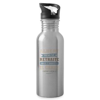 Albert humour retraite cadeau retraité - Gourde avec paille intégrée - argent clair - Droite