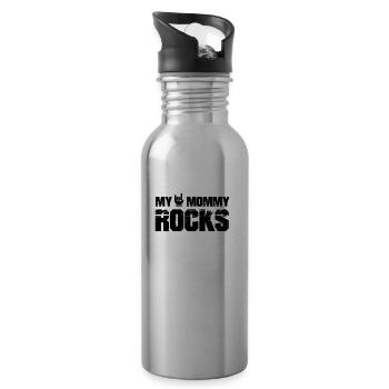 Muttertag, Geschenk, Muttertagsgeschenk - Trinkflasche mit integriertem Trinkhalm - Lightsilver - Rechts