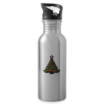 Tannenbaum Weihnachten - Trinkflasche mit integriertem Trinkhalm - Lightsilver - Rechts