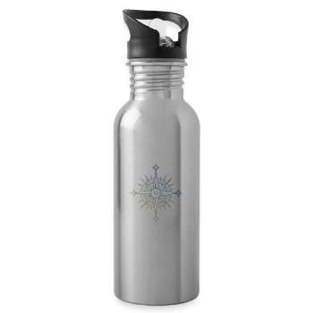 Icône de la boussole - Gourde avec paille intégrée - argent clair - Droite