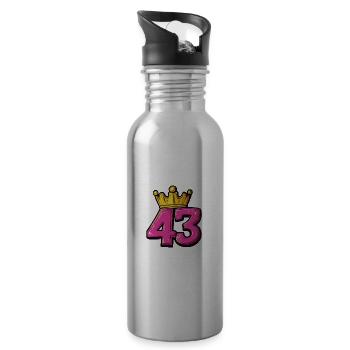 43 Numéro Jersey Couronne - Gourde avec paille intégrée - argent clair - Droite