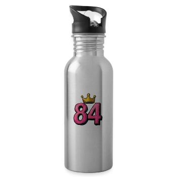84 Numéro Jersey Couronne - Gourde avec paille intégrée - argent clair - Droite