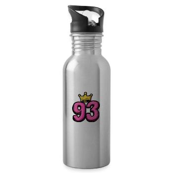 93 Number Jersey Crown - Water bottle with straw - silver - Right