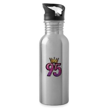 95 Numéro Jersey Couronne - Gourde avec paille intégrée - argent clair - Droite