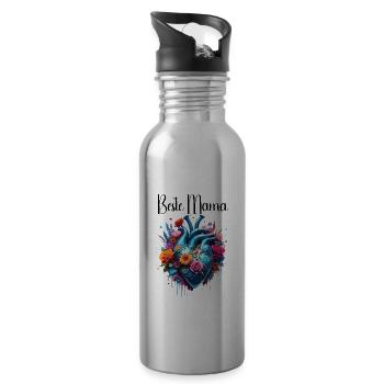 Herz / Muttertag / Liebe / Feiertage / Love - Trinkflasche mit integriertem Trinkhalm - Lightsilver - Rechts