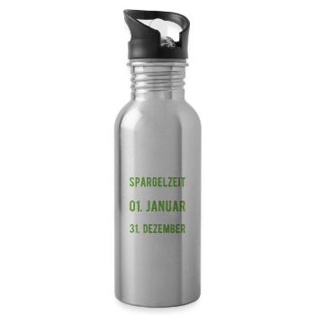 Spargelzeit Spargel Fan - Trinkflasche mit integriertem Trinkhalm - Lightsilver - Rechts