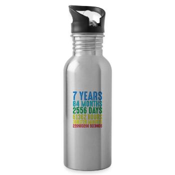7 ans 7 ans 7 ans 7 ans vintage rétro numéros - Gourde avec paille intégrée - argent clair - Droite
