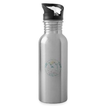 Live is better in the mountains - Water bottle with straw - silver - Right