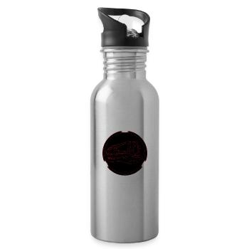Acrocanthosaurus fossil skull - Water bottle with straw - silver - Right
