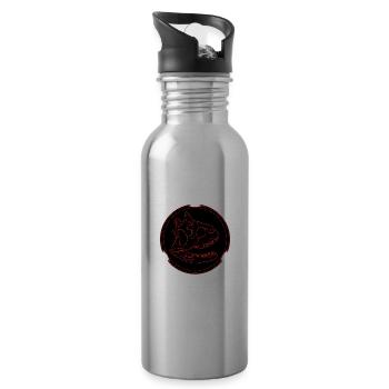 Carnotaurus Fossil Schädel - Trinkflasche mit integriertem Trinkhalm - Lightsilver - Rechts