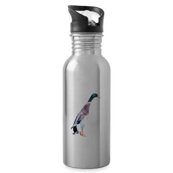 Running ducks are perfect companions for gardeners - Water bottle with straw - silver - Right