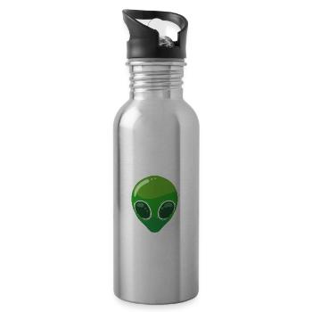 Geh nicht hierher. Loner oder schüchterne Person G - Trinkflasche mit integriertem Trinkhalm - Lightsilver - Rechts