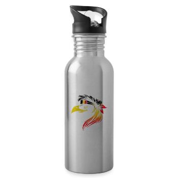 Belgien - Trinkflasche mit integriertem Trinkhalm - Lightsilver - Rechts