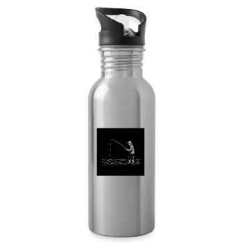Angeln: Ein Abenteuer in Ruhe und Natur - Trinkflasche mit integriertem Trinkhalm - Lightsilver - Rechts
