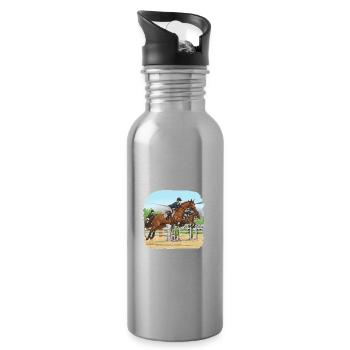 Aiming high: The fascination of show jumping - Water bottle with straw - silver - Right