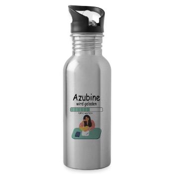 Willkommensgeschenk für Neue Azubi Azubine - Trinkflasche mit integriertem Trinkhalm - Lightsilver - Rechts
