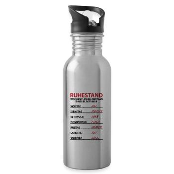Abschiedsgeschenk Elektriker zum Ruhestand Rente - Trinkflasche mit integriertem Trinkhalm - Lightsilver - Rechts