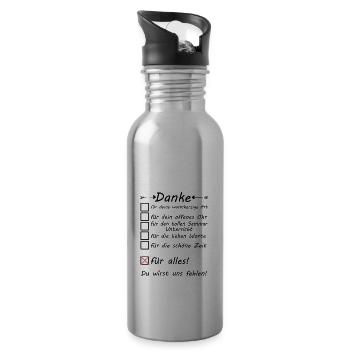 Seminarleiter zum Abschied Danke sagen - Trinkflasche mit integriertem Trinkhalm - Lightsilver - Rechts