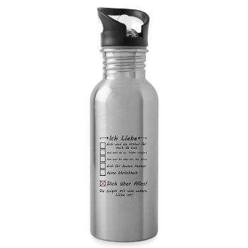4 Monate zusammen Beziehung Monatstag Freund - Trinkflasche mit integriertem Trinkhalm - Lightsilver - Rechts