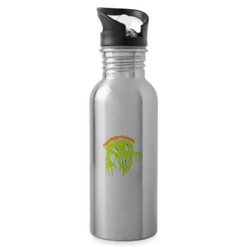 Horror Pizza - Trinkflasche mit integriertem Trinkhalm - Lightsilver - Rechts