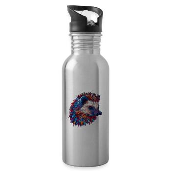 Hedgehog Colorful - Water bottle with straw - silver - Right