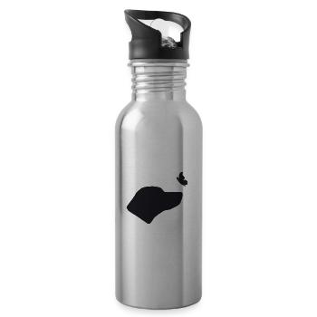 Rhodesian Ridgeback mit Schmetterling - Trinkflasche mit integriertem Trinkhalm - Lightsilver - Rechts