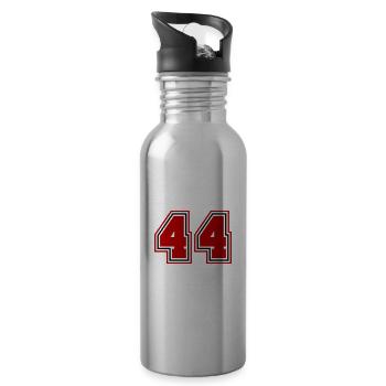 44 Zahl symbol - Trinkflasche mit integriertem Trinkhalm - Lightsilver - Rechts